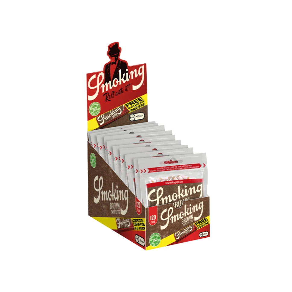 [1055] FILTRO SMOKING 6MM BROWN 120 + PAPEL C10