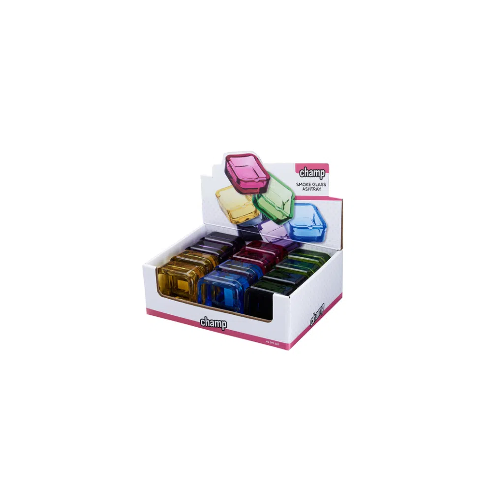 [590565] CENICERO SMOKE GLASS CUADRADO C12