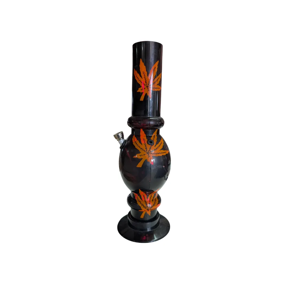 [47665] BONG ACRILICO NEGRO ORANGE LEAF